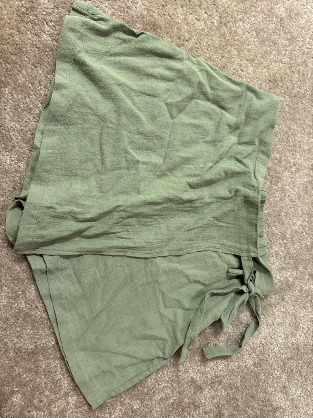 Sage Olive Green Wrap Skort with adjustable waist ribbon